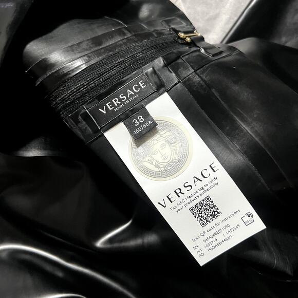 Versace Lattice High Waist Latex Leggings Sz 38/ US 2/ XS - Picture 4 of 11